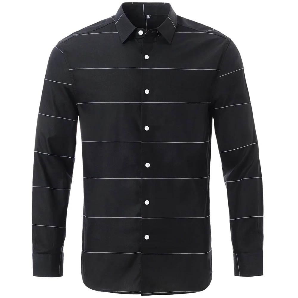 

2020 Men's Striped Shirt Cotton Slim Long Sleeve Men's Casual Fashion