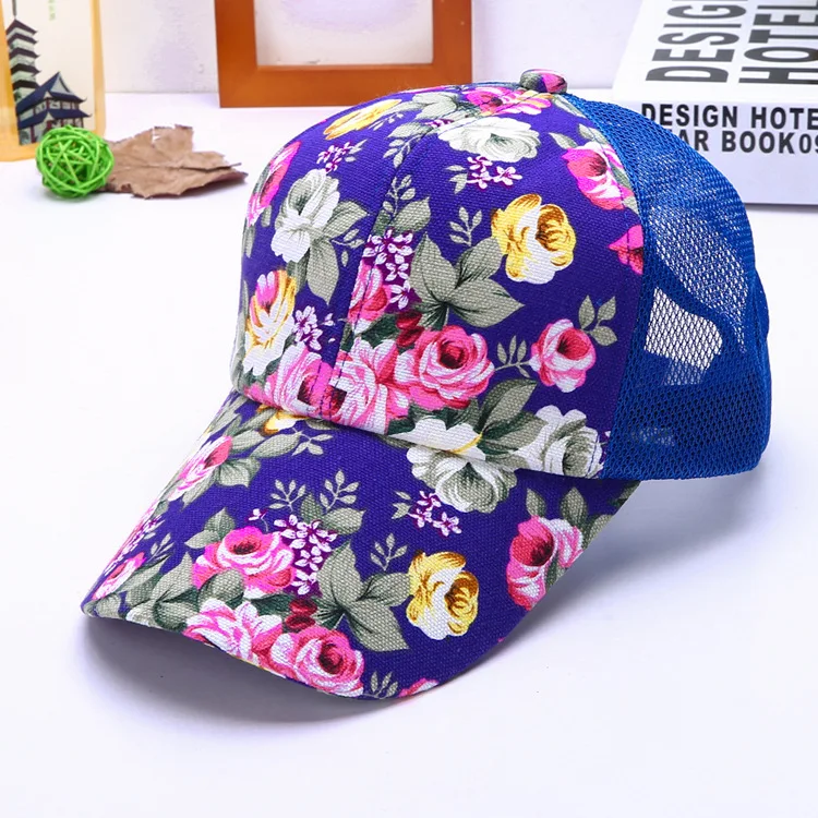Бейсболка с цветами, летняя женская солнцезащитная Кепка, уличная Спортивная Кепка, сетчатая Кепка, Повседневная Кепка с утиным язычком