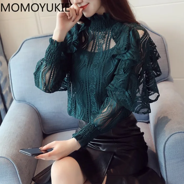 Obtenga esto Blusa holgada con manga tres cuartos para verano, camisa elegante con encaje y volantes para mujer, 2020 RLwqepywekl