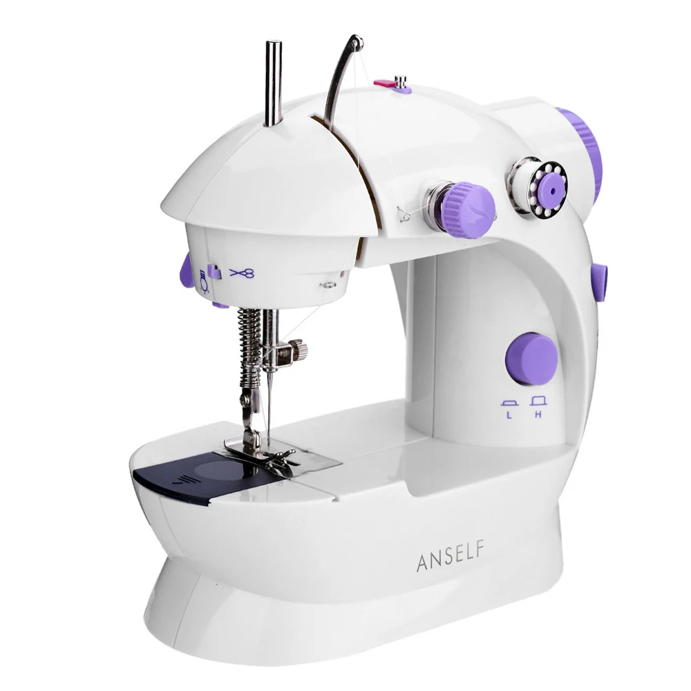 

Hot New Anself Sewing Machine Mini Household Electric Sewing Machine 2 Speed Adjustment with Light Foot Pedal Sewing Machine AC1