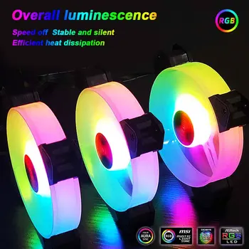 

Non-Slip Remote Control Computer Case Fan 120mm Hydraulic LED RGB PC Cooling Adjustable Accessories Quiet Durable Chassis Cooler