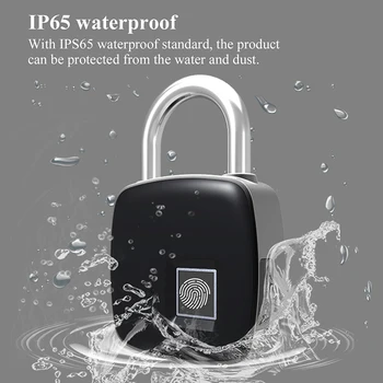 

USB Rechargeable Smart Digital Door Fingerprint Lock Waterproof Electronic Security Luggage Finger Print Padlock Bluetooth
