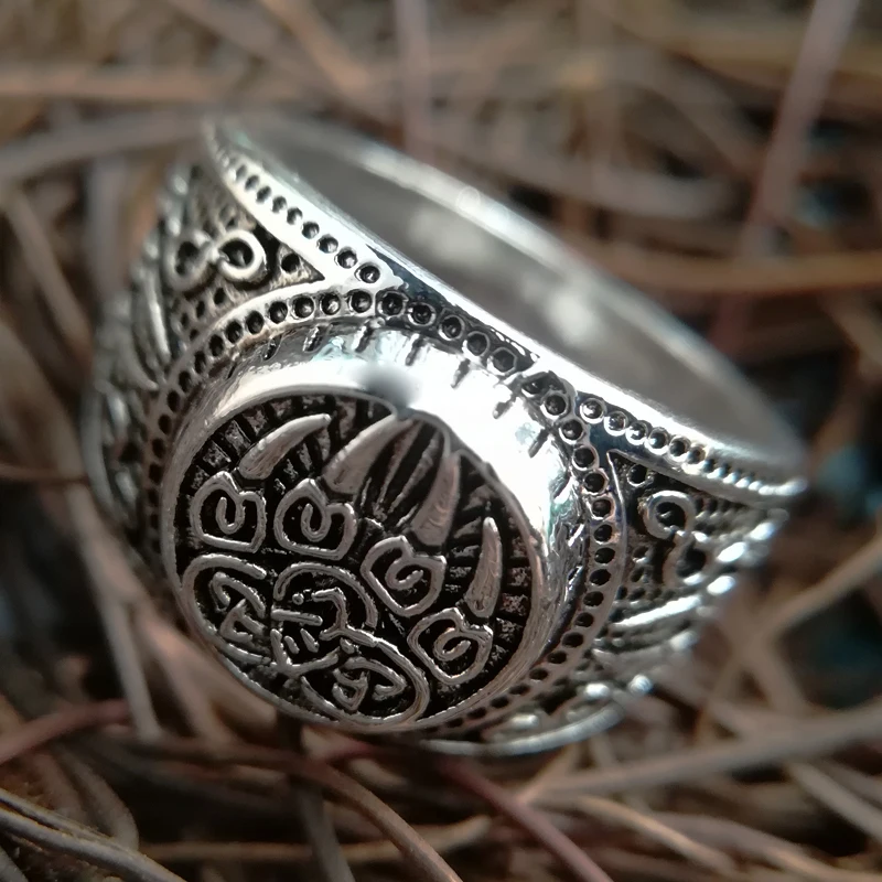 Креативный Викинг медведь кольцо в виде лапы нордический миф медведь коготь ретро 925 серебряное кольцо