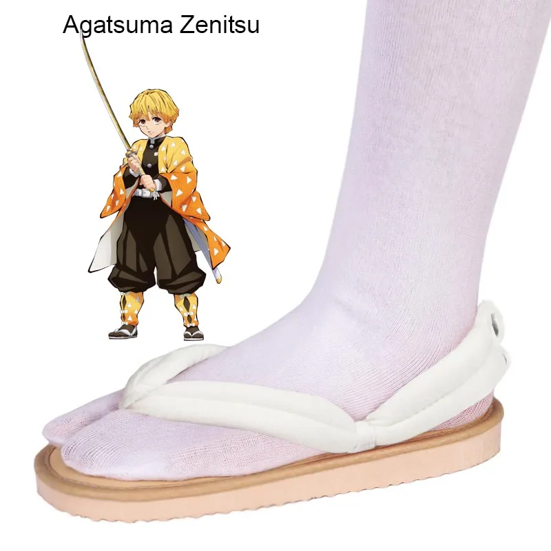 Cosplay Shoes Tanjirou Kamado Nezuko Geta Clogs Demon Slayer:Kimetsu no Yaiba Sandals Shoes Agatsuma Zenitsu Flip Flops