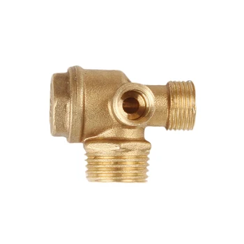 

3 Way Gold Tone Home Check Non Return Tool Tube Connector Thread Leakproof Water Control Outlet Central Pneumatic Brass