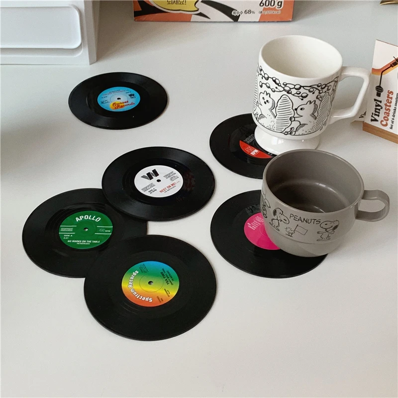 Виниловые коврики для напитков подставки под стаканы креативные чашки кофейной