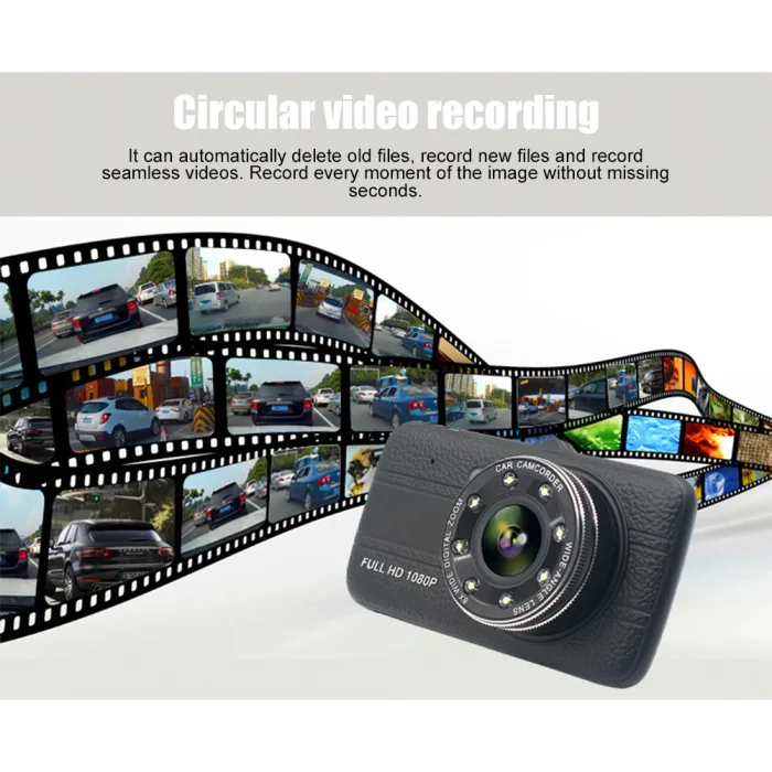 4.0in ips экран Автомобильный видеорегистратор FHD 1080P с камерой заднего вида рекордер Duals объектив Dashcam OE88