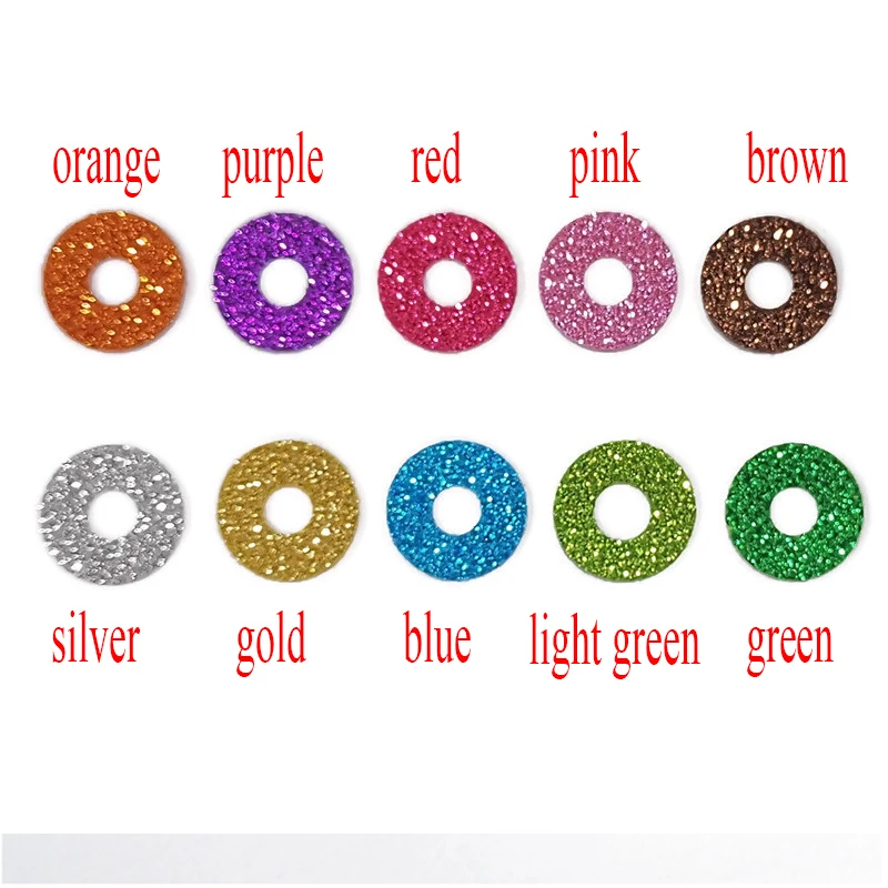 Doll Accessories Plush Doll Accessories 20pcs/lot 10color 10-30mm tiny round plastic clear toy safety eyes + glitter Nonwovens + white hard washer