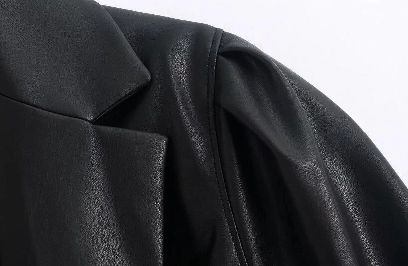 Черная куртка из искусственной кожи, ветровка, Женская куртка с поясом, зимнее пальто, женская Европейская одежда