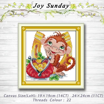 

Miser monkey animal patterns Counted Cross Stitch 11CT 14CT Handmade Cross Stitch Set animals Cross stitch Embroidery Needlework