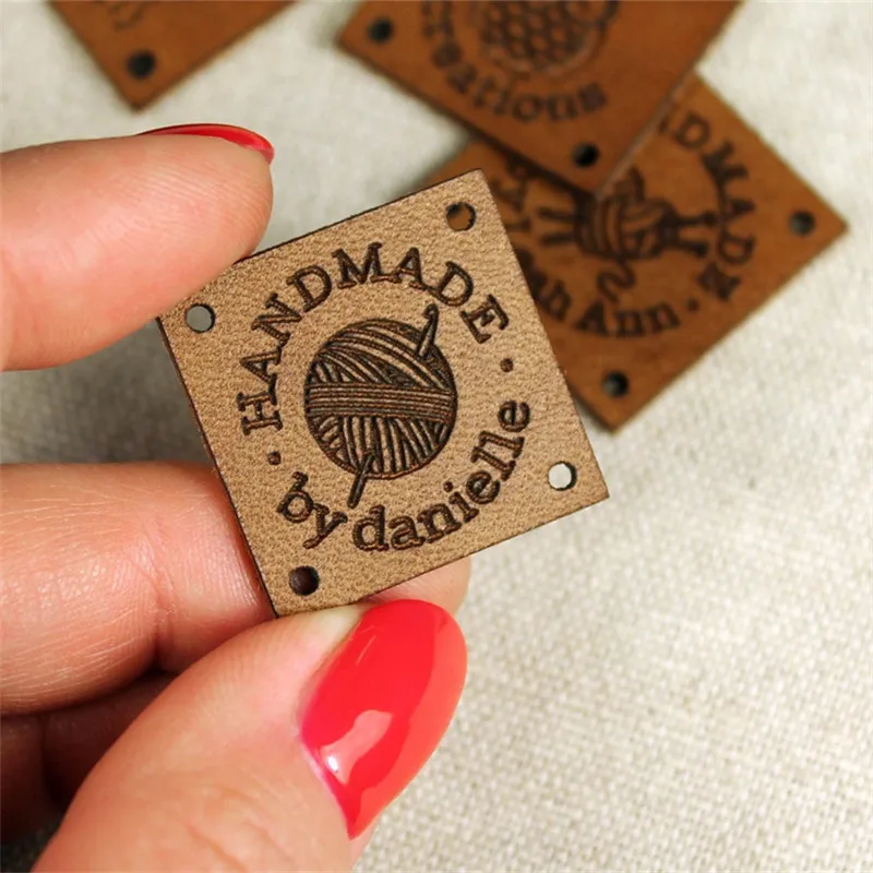 Custom Tags for Handmade Items Real Leather Personalized 