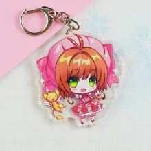 Волшебная карточка девушки Сакура связанные продукты Сакура КИНОМОТО Гибкие девушки Сакура аниме акриловая подвеска Cardcaptor Sakura Keychai
