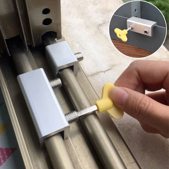 

Alloy Sliding Sash Stopper Door Window Lock Restrictor Aluminum Children Security Window Cable Limit Lock Safety Key Lock