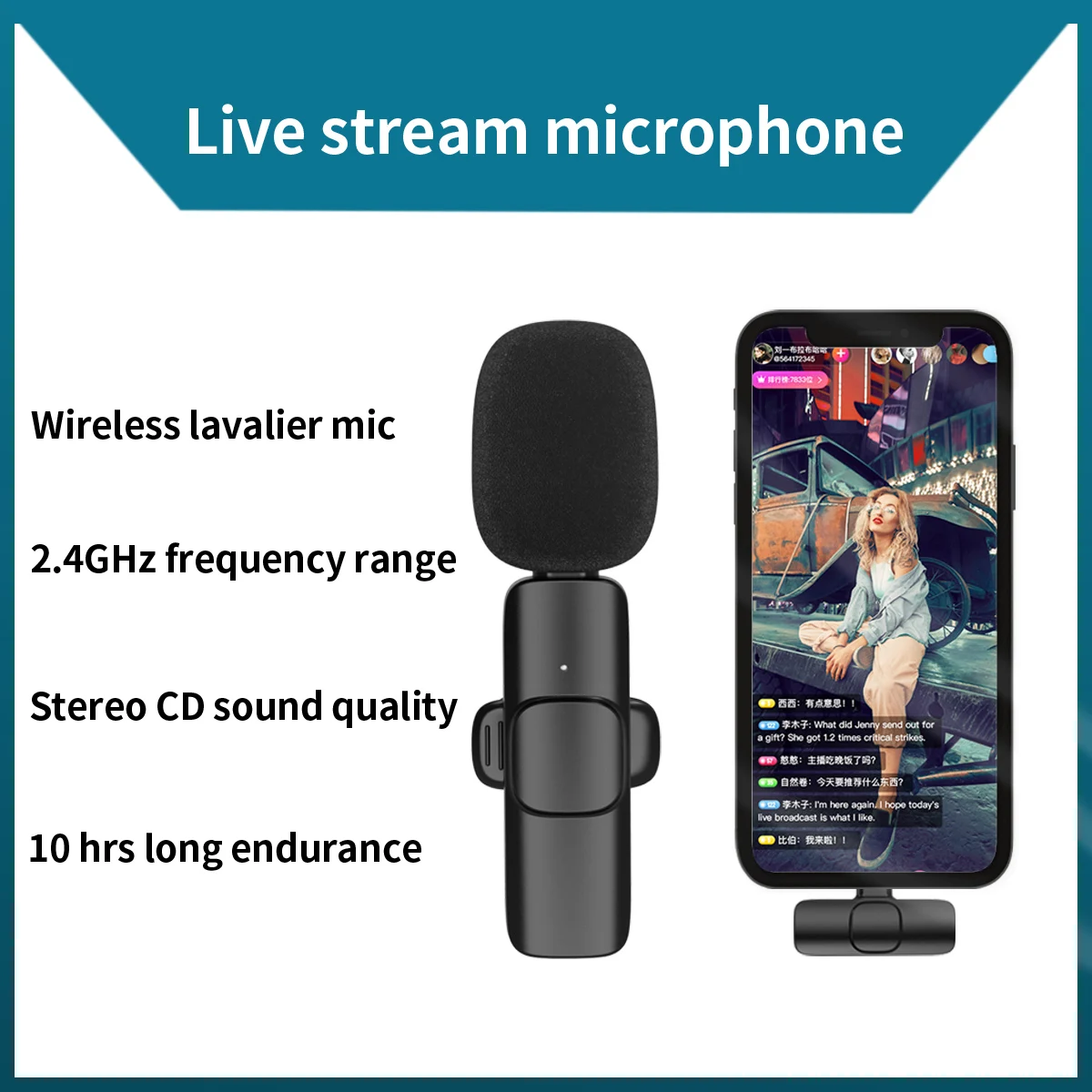 XIAOMI Wireless Lavalier Microphone Portable Video Recording Clip On Lapel Mic For IPhone Type-C Android Live Stream wireless microphone