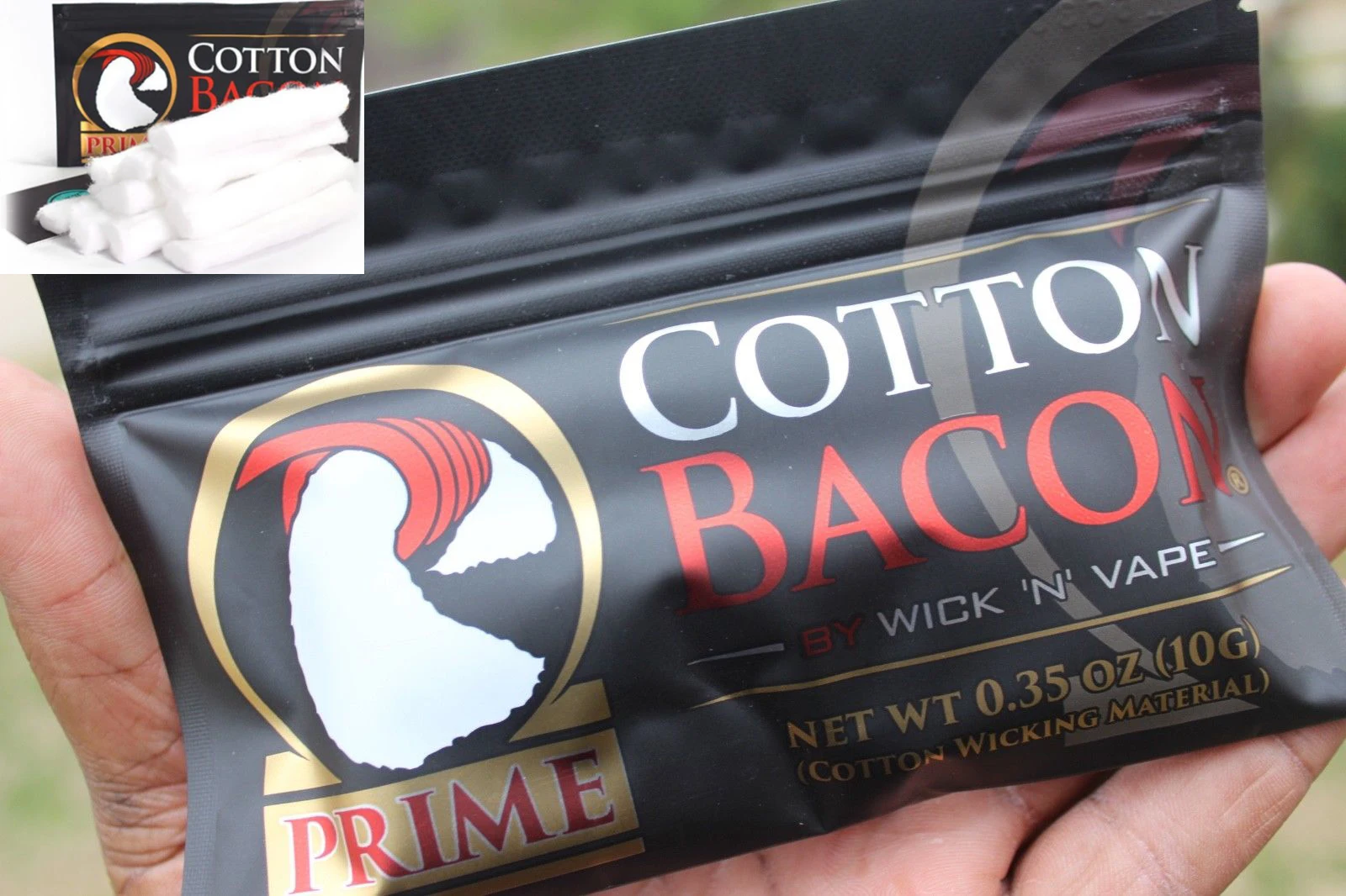 Лидер продаж 10 шт./пакет хлопок Bacon PRIME By фитиль 'N' Vape органические влагу Материал безвкусный обслуживаемых атомайзеров и дрипок, RTA RDTA версия новой V2 Vape Применение