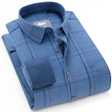 Men's Warm Down Shirts, Classic Men's Long Sleeve Shirts, Comfortable Casual Tops M-4XL With Resin Buttons For Men Clothimg