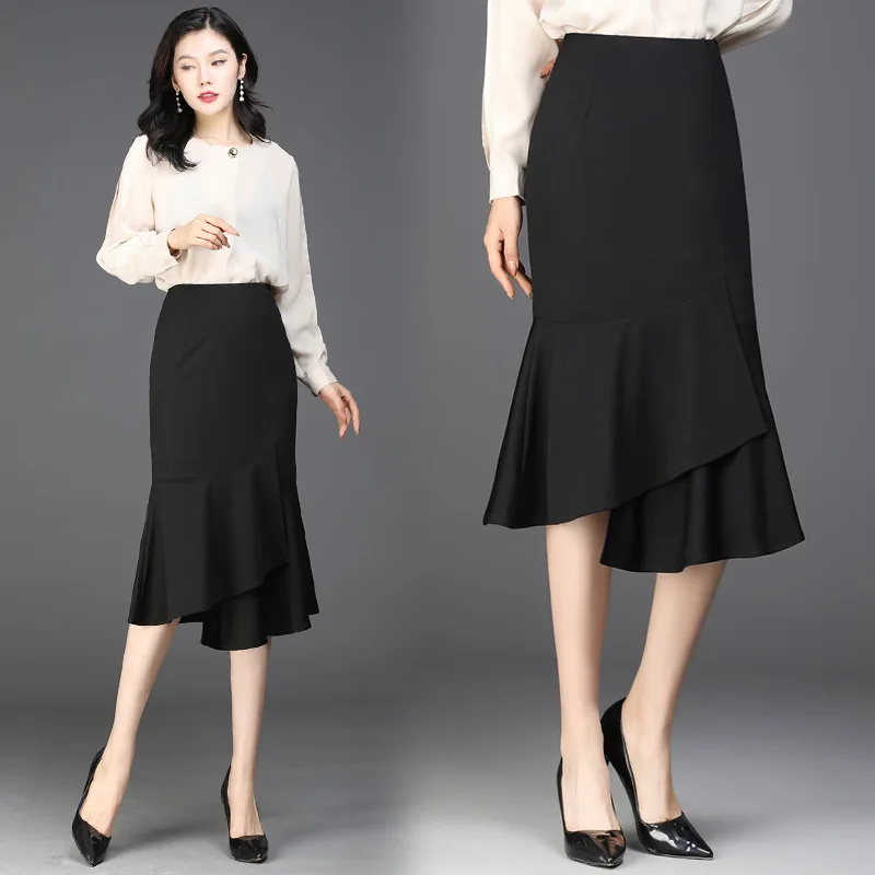 

Shanghai New Europe Sang 2019 Autumn And Winter Mid-length Skirt One-step Skirt