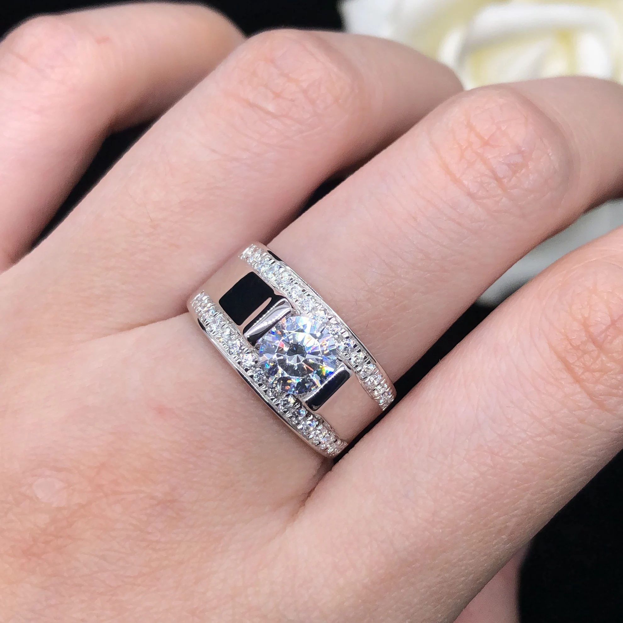 Channel Set 5 Diamonds 1.06 carat Men Ring | Solitaire Jewelers – SOLITAIRE  JEWELERS
