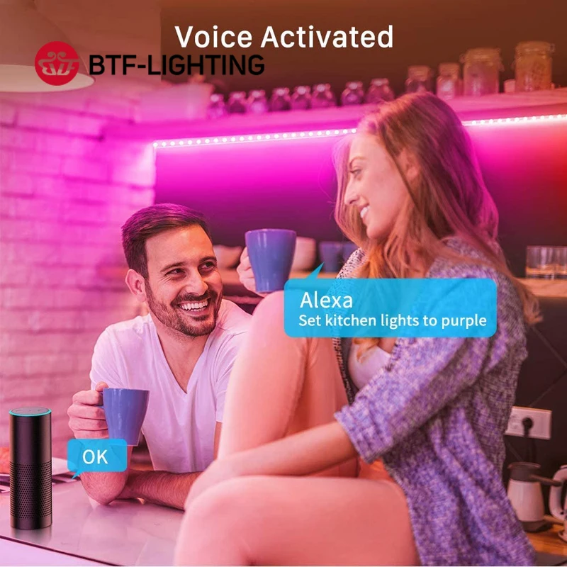 Светодиодная лента RGB светильник RF/Wifi Alexa/Bluetooth управление WS2812B эко светодиодный s