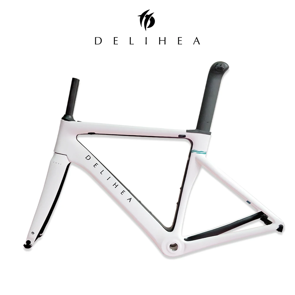Top DeliHea Carbon Aero Road Frame Full New Design Series Fore White Bike Frame Matte Finishing Mostly EMS Free Shipping 0
