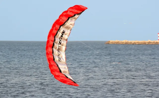 High Quality  2.5m Red Dual Line Parafoil Kite  WithFlying Tools Power Braid Sailing Kitesurf Rainbow Sports Beach 6