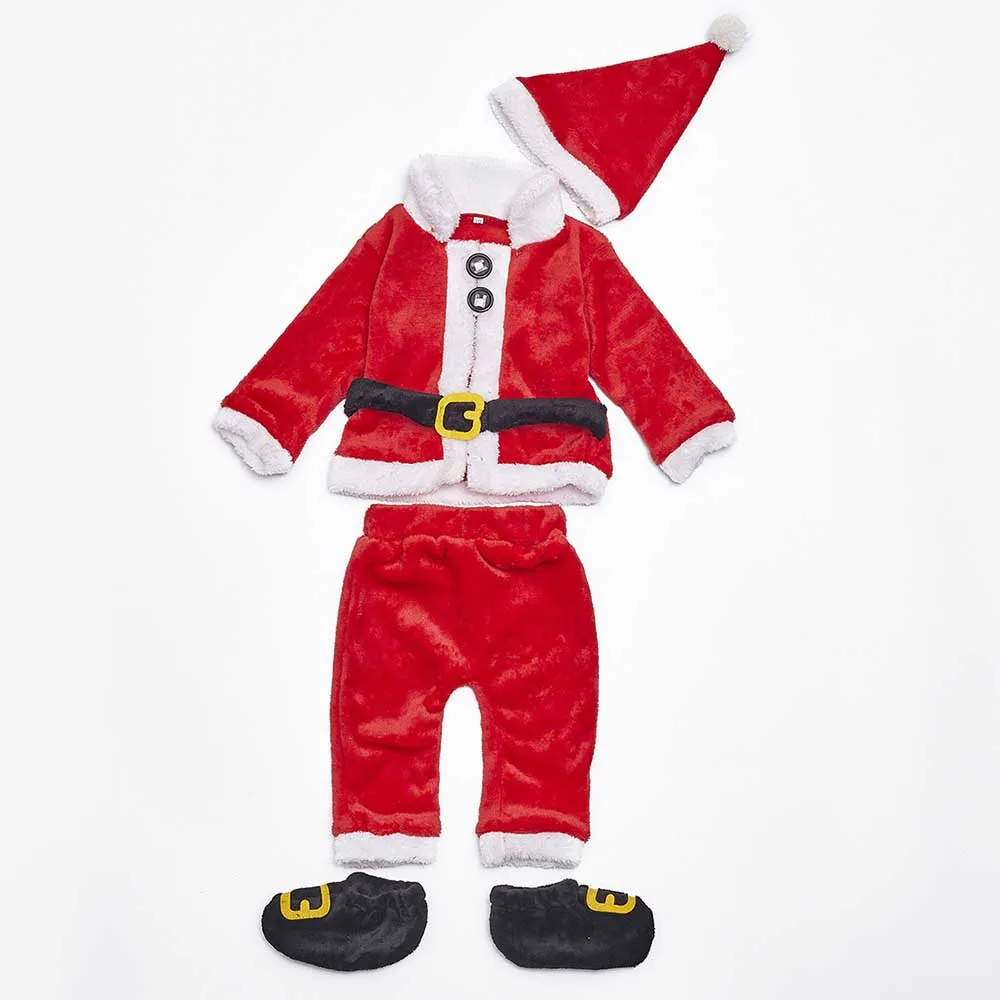 Santa Claus Suit Новогодний костюм для малышей Рождественский костюм подарки для детей, костюм Санта-Клауса, одежда для мальчиков и девочек, комплект детской одежды, HM0065 - Цвет: Santa Claus Suit