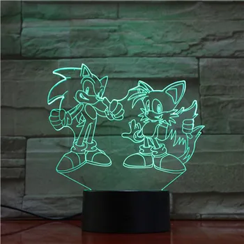 

3D-1870 Game Sonic The Hedgehog LED Acrylic Night Light with 7 Colors Touch Remote Home Decoration Lights