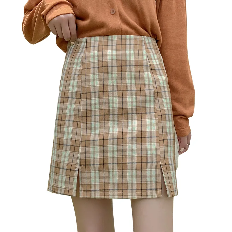 korean style Plaid a line High Waist mini skirt Women 2020 Student Chic Short Skirts Fashion Streetwear Harajuku Skirts