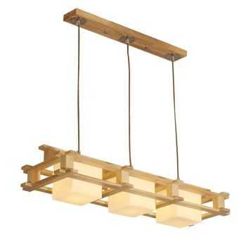 

2020 New Design Japanese Restaurant Bedroom Tatami E27 Pendant Light Creative Simple High Quality Solid Wood Glass Hanging Lamp