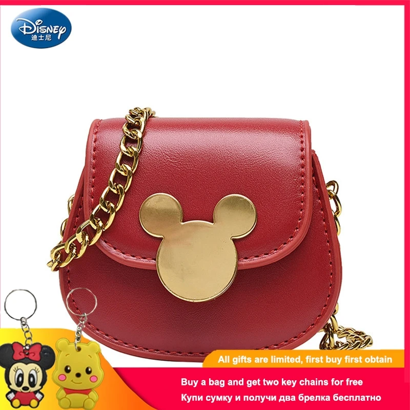 

2019 New Disney Handbags Fashion Mickey Mini Chain Shoulder Bag Wild Casual Messenger Bag PU Material Ladies Handbag HK-AA019
