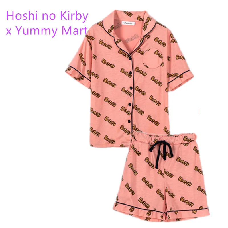 Женские пижамы для девочек одежда сна полиэстер розовый цвет Hoshi no Kirby x Yummy Mart