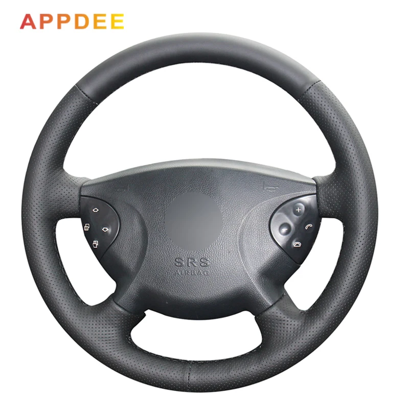 Автомобильный черный чехол на руль APPDEE из искусственной кожи для Mercedes Benz E63 W210 E240
