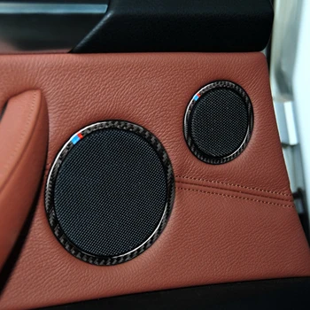 

Carbon Fiber Car Audio Speaker Car Door Loudspeaker Trim Ring Stickerfor BMW X5 E70 X6 E71 Decorative Circle Ring