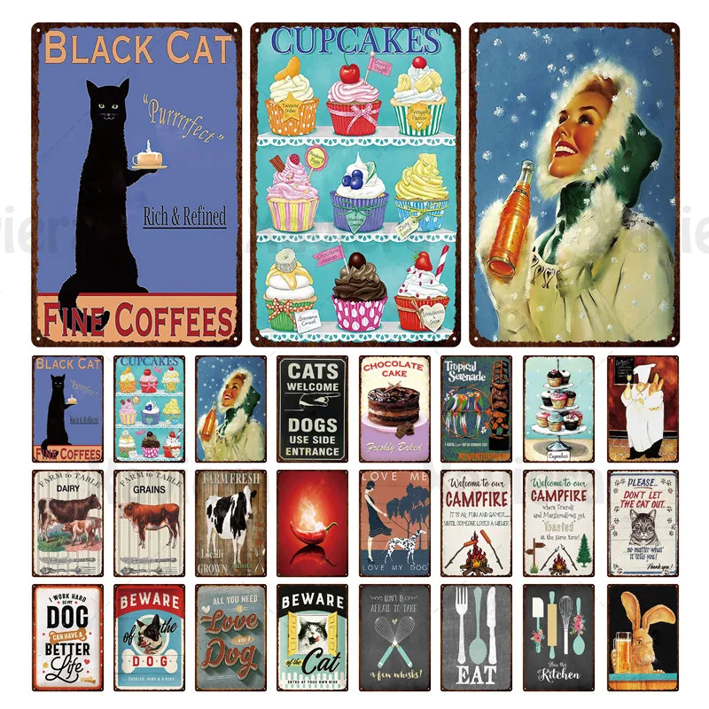 Винтажный постер в оловянном стиле металлическое железное украшение для дома