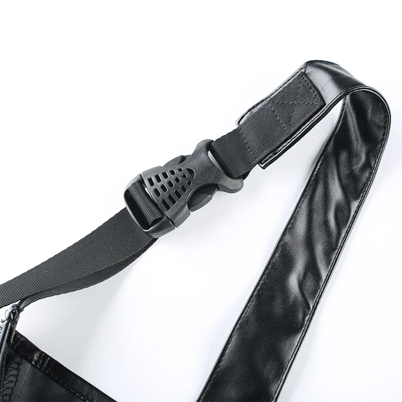 Darlingaga Streetwear Punk PU Leather Crop Top Women Buckle Zipper Gothic Tank Top Suspenders Strap Summer Tops Camisole Clothes