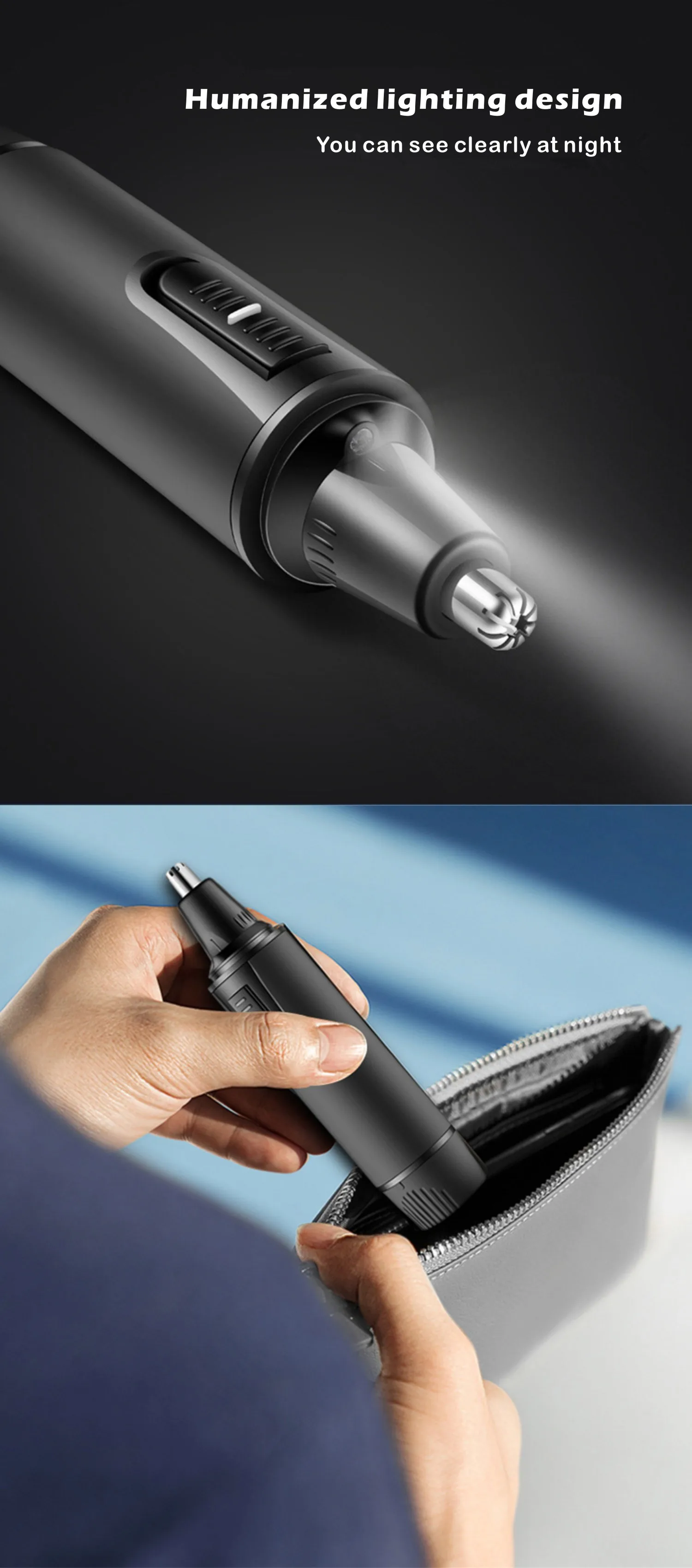 Description Picture 6 of item3 in1 Battery Style Ear Nose Trimmer Painless for Men's Shaver Hair Removal Eyebrow Beard Trimer Face Care Electric Rasoio