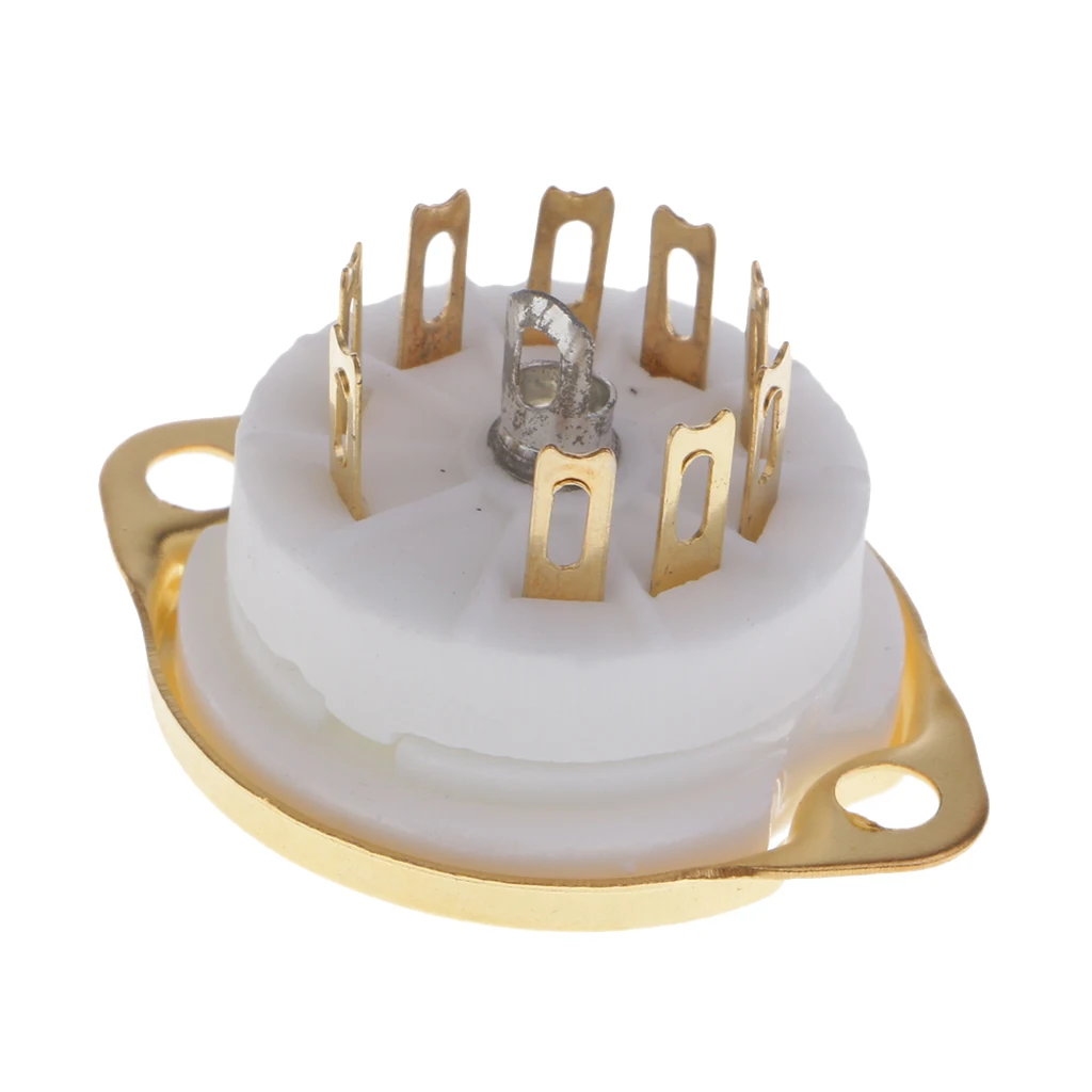 

Gold Plated 9pin PCB Mounting Vacuum Tube Socket GZC9-F For 2AX7,12AT7,12AU7