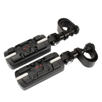 

1Pair Motorcycle Foot Pegs 1 1/4" Highway Engine Bar Guard Footpeg Frame Tube Footrest Fit For Harley Chopper Bobber