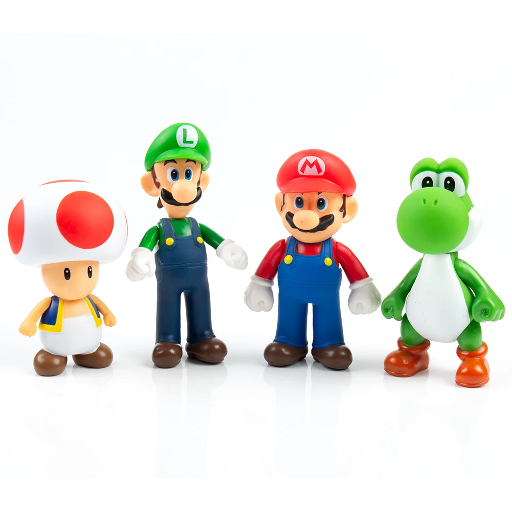 11-12 см Super Mario Bros Bowser Luigi Yoshi Toad принцесса Ослик Конг ПВХ фигурка модель куклы