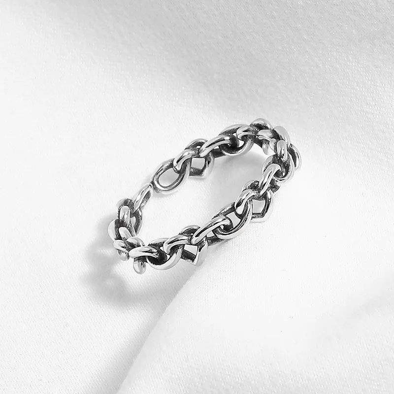 Женское Винтажное кольцо с сердечками Goth регулируемое из стерлингового серебра