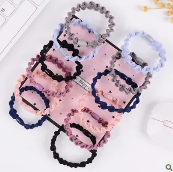 1000 шт/Партия DIY черные мультипликационные волнистые кружевные резинки для волос высокопрочный аксессуары тросы HA599