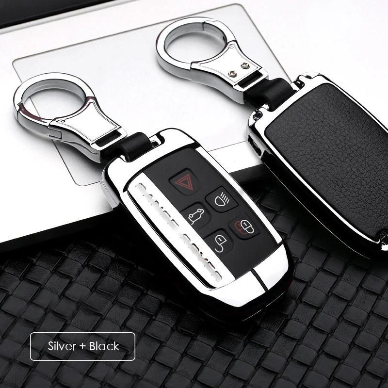 Type A - SivlerBlack Чехол для ключей из цинкового сплава, автомобильный ключ для Land Rover Range Rover Sport Evoque Freelander2 для Jaguar XF XJ XJL XE C-X16 - Название цвета: Type A - SivlerBlack