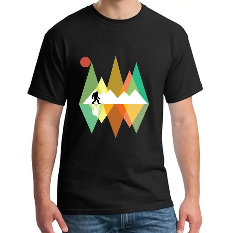 

Design Bigfoot Sasquatch Yeti Mountains tshirt plus sizes s-5xl cool Novelty Unique gents t shirt tee O Neck top tee