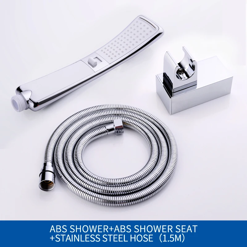 Whole Shower Set Водопад спрей ручной душ с хромированным покрытием Регулируемый держатель Ванная комната высокого давления ABS Комплект для ручного душа - Цвет: Whole Shower Set
