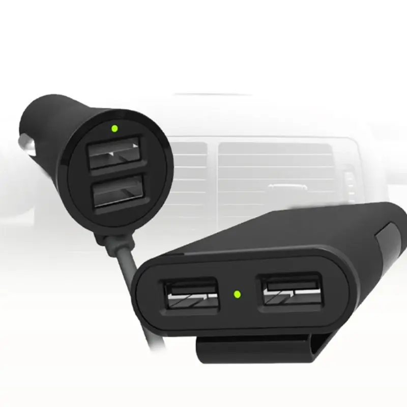 OOTDTY 4в1 двойной USB порт автомобильное зарядное устройство расширение usb-хаб адаптер для iPhone iPod телефонов