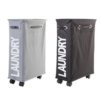 

Wheeled Collapsible Laundry Basket Clothes Hamper Sorter Trash Can Storage Box Foldable Dirty Clothes Children'S Toy Storage Bas