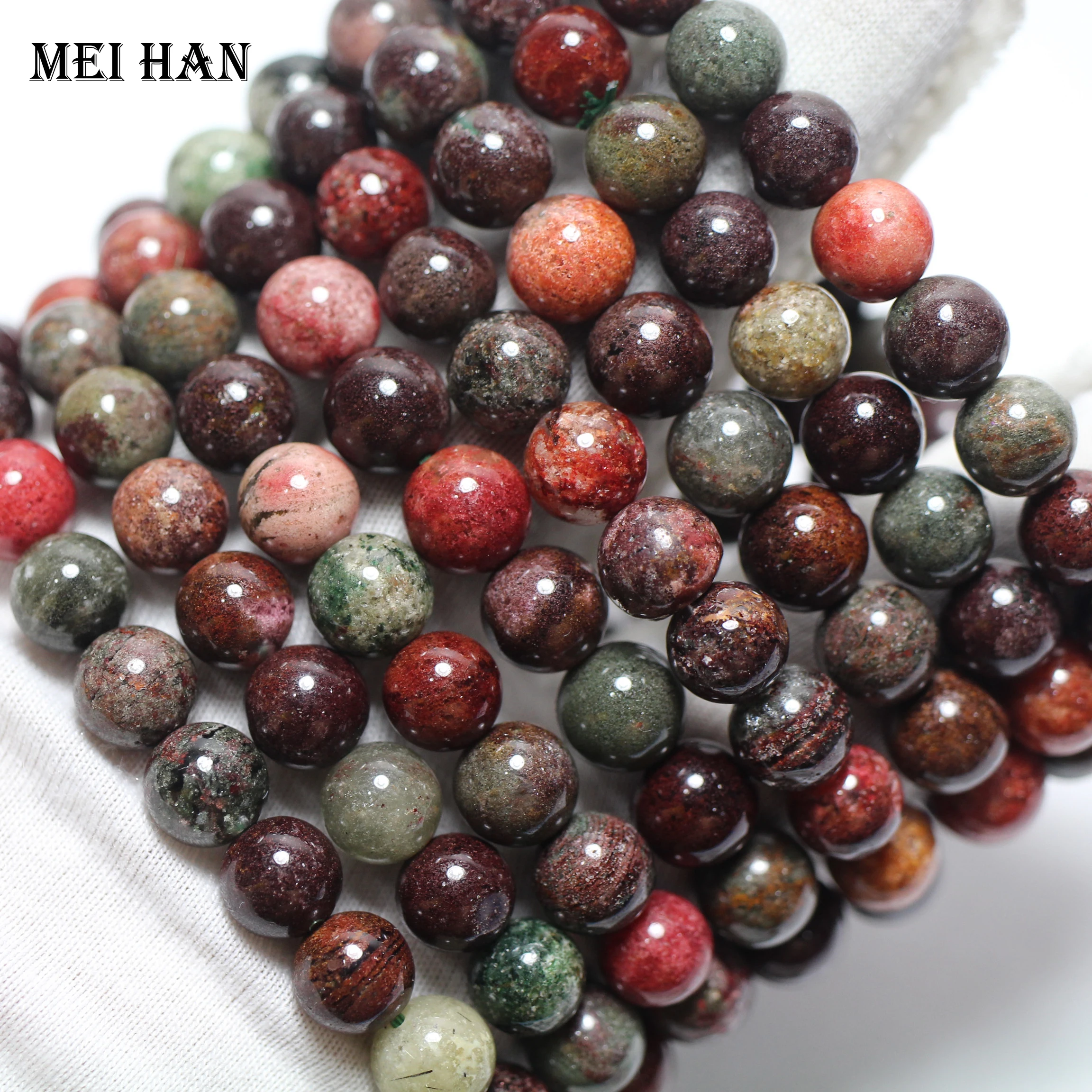 Meihan(42 бусины/Набор/2 браслета) 9-9,8 мм натуральные бразильские фантомные Круглые бусины для ювелирных изделий