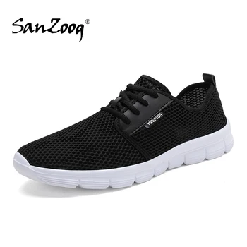 

Sanzoog Summer Breathable Mesh Lace Up Light Men Running Shoes Sneakers Sports Chaussure Homme Lightweight Lifestyle Sneaker