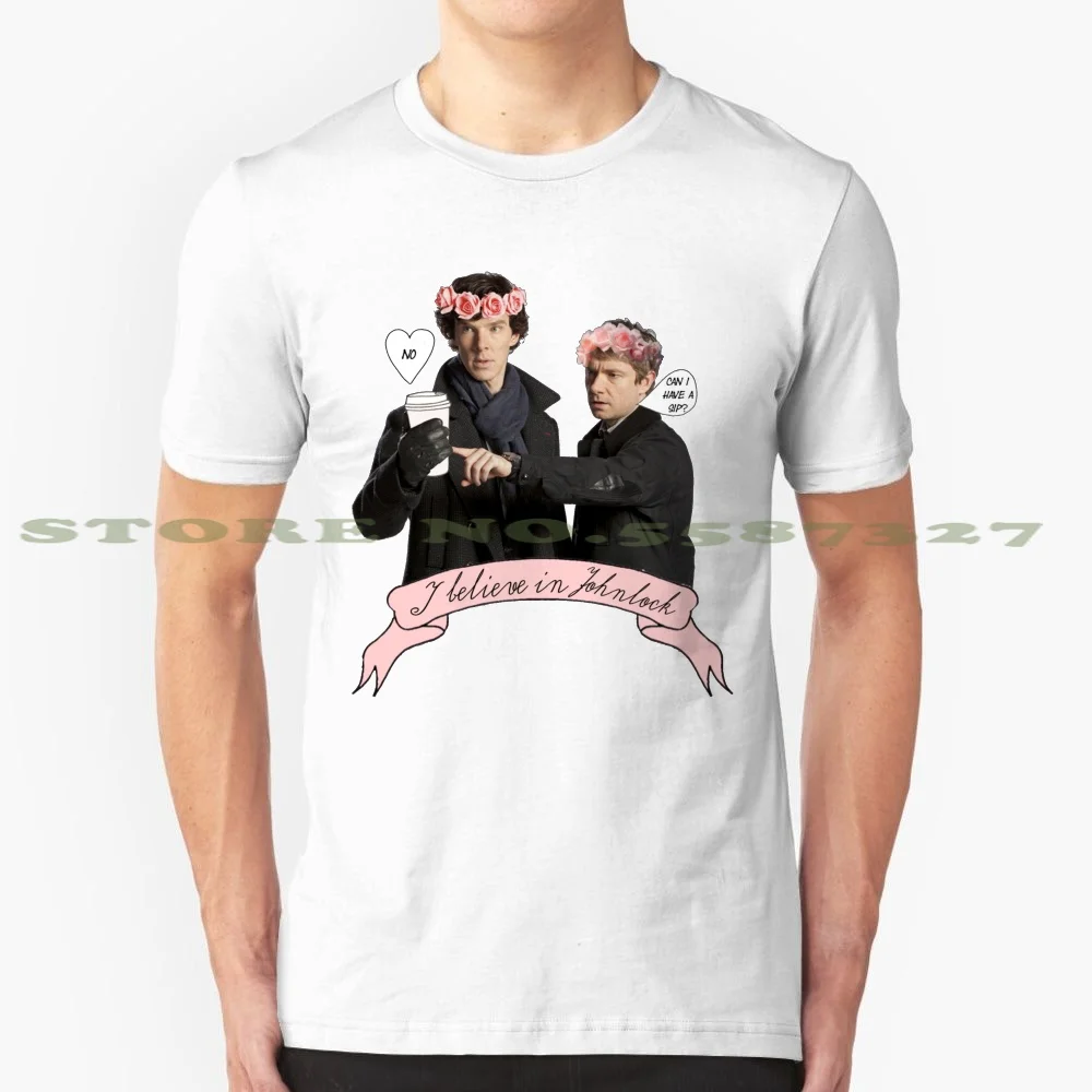 Футболка мужская женская с надписью I believe in Johnlock | Мужская одежда