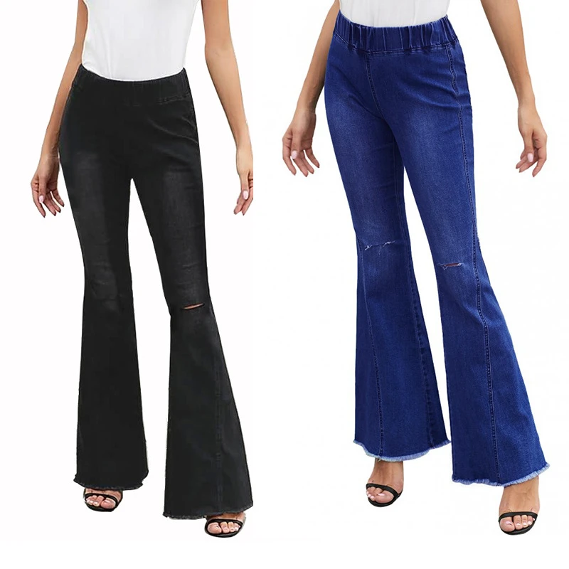 women's high waist bell bottom jeans